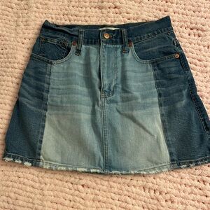 Madewell Two-Tone Denim Mini Skirt